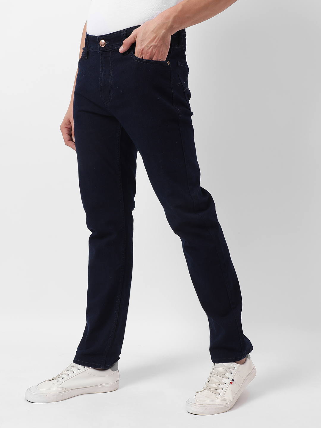 Numero Uno Men Solid Dark Blue Jeans